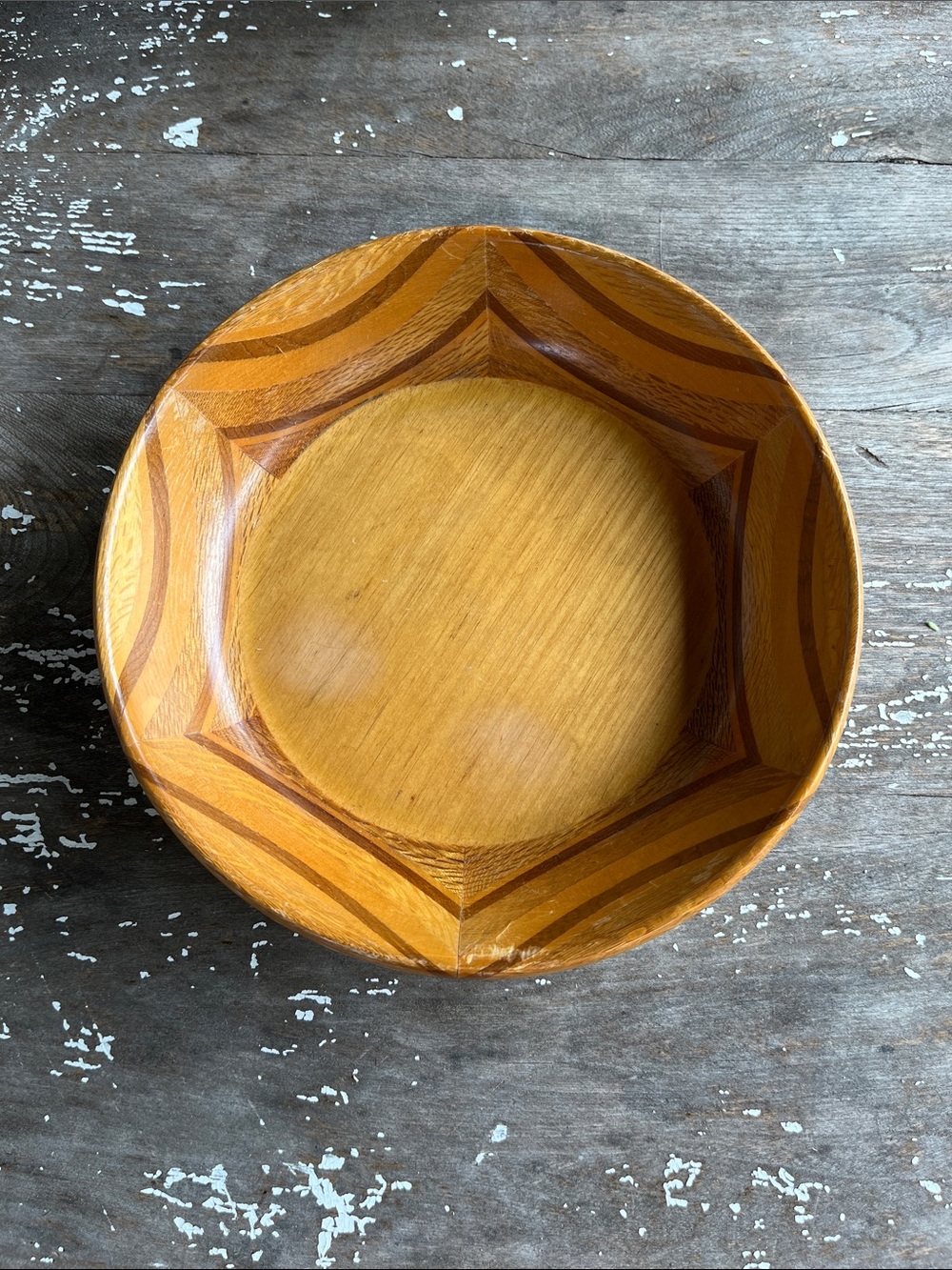 Handcrafted Wooden Serving Bowl in Warm Honey-Tone